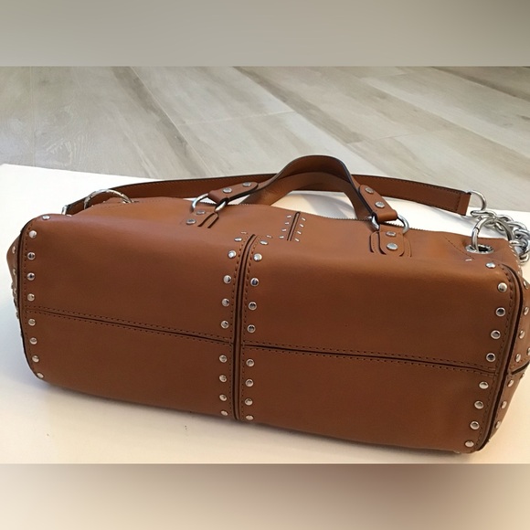 MICHAEL KORS, Uptown Astor Studded Large Tote Chain Shoulder Strap Satchel. - Picture 6 of 16